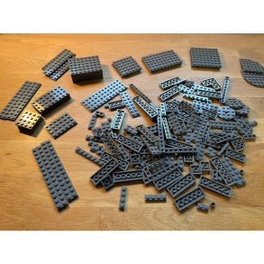 Brugt LEGO Plader, M�rkegr� 001